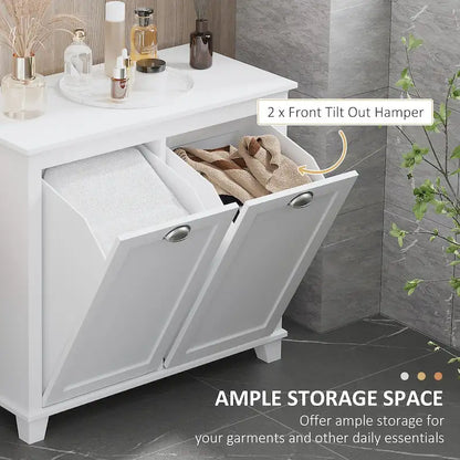 Modern Tilt-Out Laundry Sorter Bathroom Cabinet