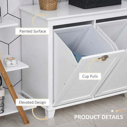 Modern Tilt-Out Laundry Sorter Bathroom Cabinet