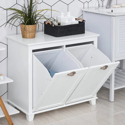 Modern Tilt-Out Laundry Sorter Bathroom Cabinet