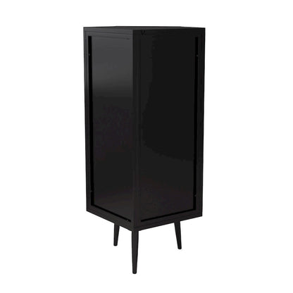 22.25 Floor Coner Cabinet,Three Tiers with Tempered Glass Doors and Storage Shelves for Bathroom, Living Room and Bedroom