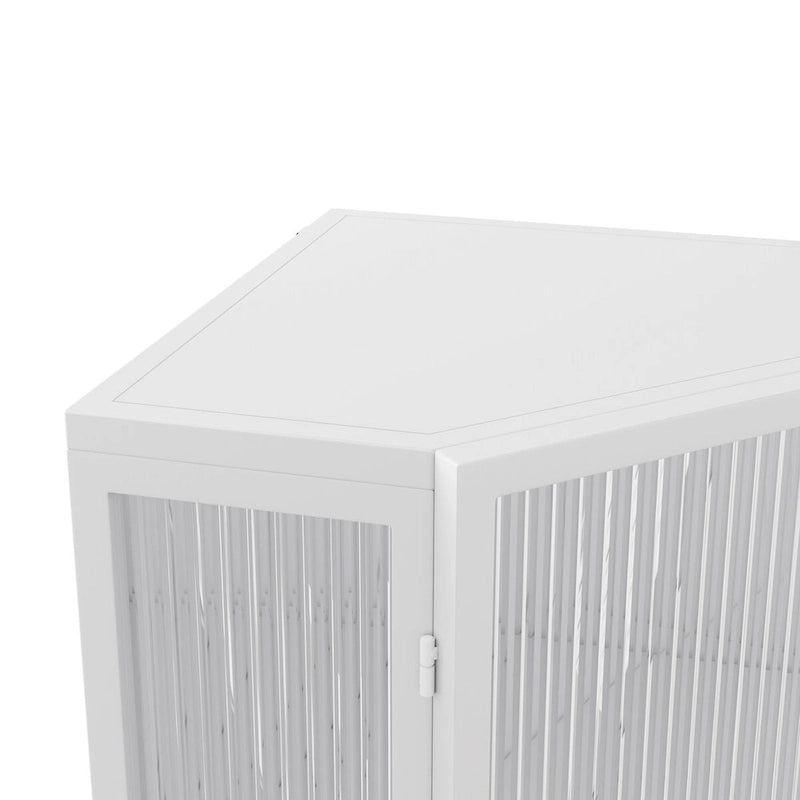 22.25 Floor Coner Cabinet,Three Tiers with Tempered Glass Doors and Storage Shelves for Bathroom, Living Room and Bedroom