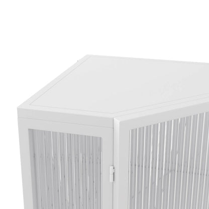 22.25 Floor Coner Cabinet,Three Tiers with Tempered Glass Doors and Storage Shelves for Bathroom, Living Room and Bedroom