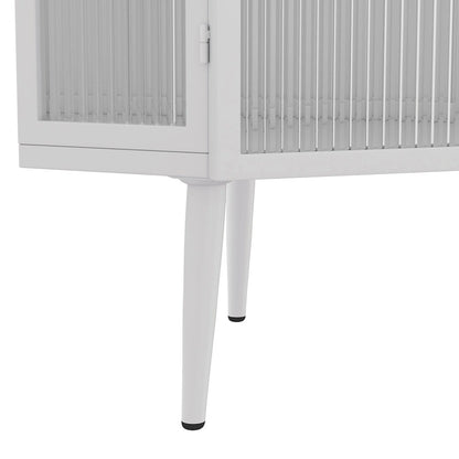 22.25 Floor Coner Cabinet,Three Tiers with Tempered Glass Doors and Storage Shelves for Bathroom, Living Room and Bedroom