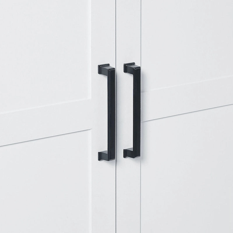 Tall Bathroom Storage Cabinet Cabinet with Two Doors and One Drawer Adjustable Shelf MDF Board White