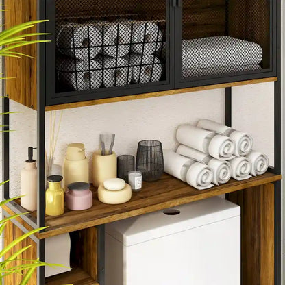 Above Toilet Storage Rack Metal Frame Bathroom Stand Space Saver Shelf
