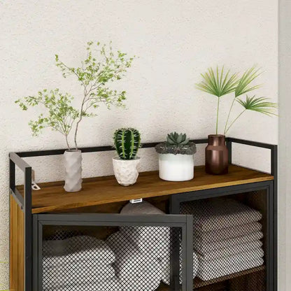 Above Toilet Storage Rack Metal Frame Bathroom Stand Space Saver Shelf