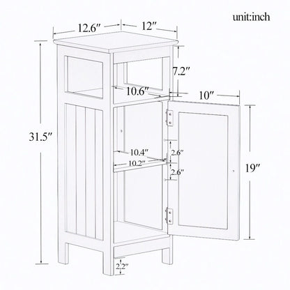 Bathroom Single Door Storage Cabinets for Convenient Storage Solutions, 12.60 x 11.80 x 31.50 inches