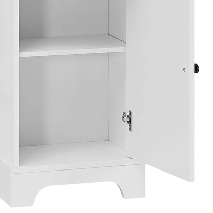 Slim Tall Bathroom Storage Cabinet with an Open Shelf, Three Drawers and a Cabinet