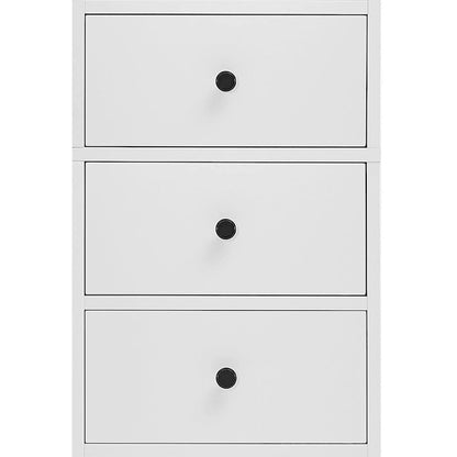 Slim Tall Bathroom Storage Cabinet with an Open Shelf, Three Drawers and a Cabinet