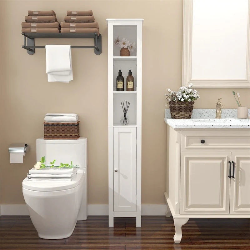 66.92 Tall Bathroom Storage Cabinet with Adjustable Shelves