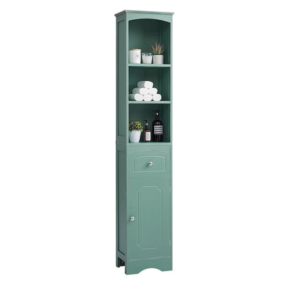 Tall Bathroom Cabinet, Freestanding Storage Cabinet with Drawer, MDF Board, Adjustable Shelf
