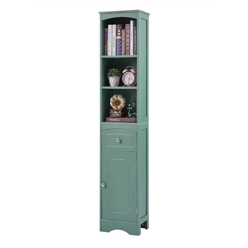 Tall Bathroom Cabinet, Freestanding Storage Cabinet with Drawer, MDF Board, Adjustable Shelf
