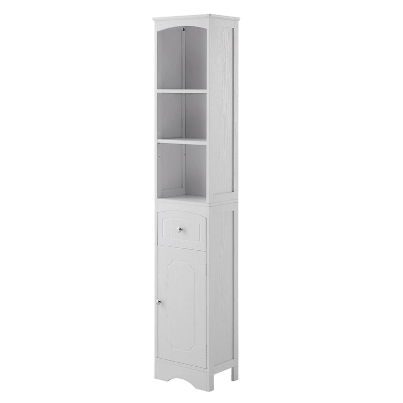 Tall Bathroom Cabinet, Freestanding Storage Cabinet with Drawer, MDF Board, Adjustable Shelf