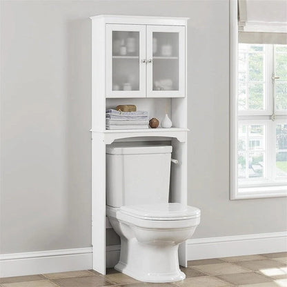 Toilet Storage Cabinet - White 9.06D x 24.8W x 65.75H