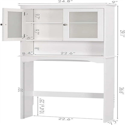 Toilet Storage Cabinet - White 9.06D x 24.8W x 65.75H