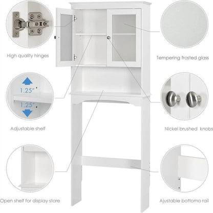 Toilet Storage Cabinet - White 9.06D x 24.8W x 65.75H