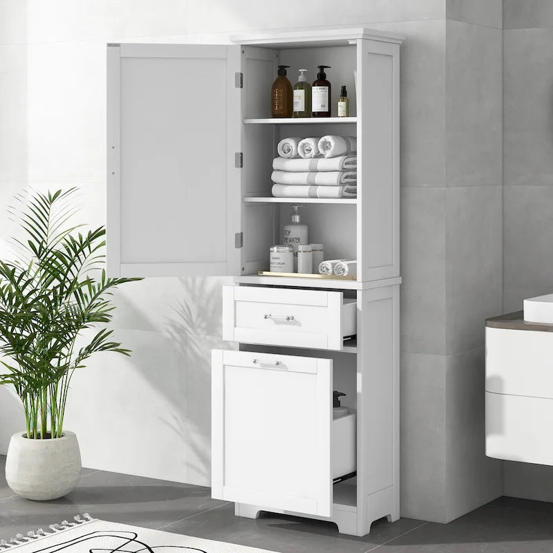 Storage Cabinet with Drawers and Adjustable Shelf