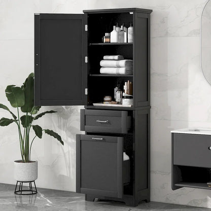 Storage Cabinet with Drawers and Adjustable Shelf