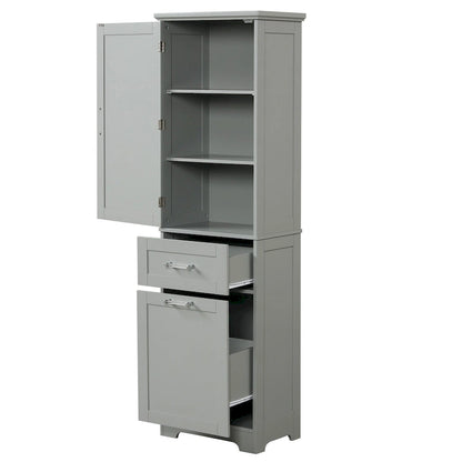 Storage Cabinet with Drawers and Adjustable Shelf