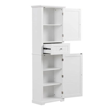 Tall Bathroom Storage Cabinet Freestanding Storage Cabinet with Drawer and Adjustable Shelf