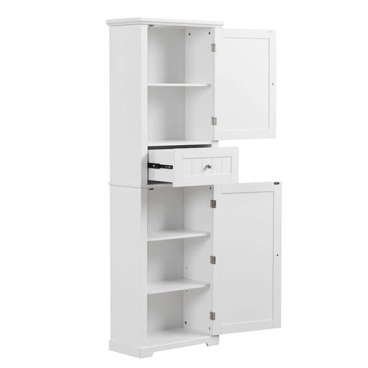 Tall Bathroom Storage Cabinet Freestanding Storage Cabinet with Drawer and Adjustable Shelf