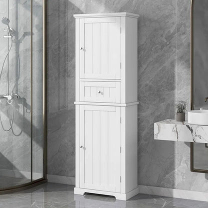 Tall Bathroom Storage Cabinet Freestanding Storage Cabinet with Drawer and Adjustable Shelf