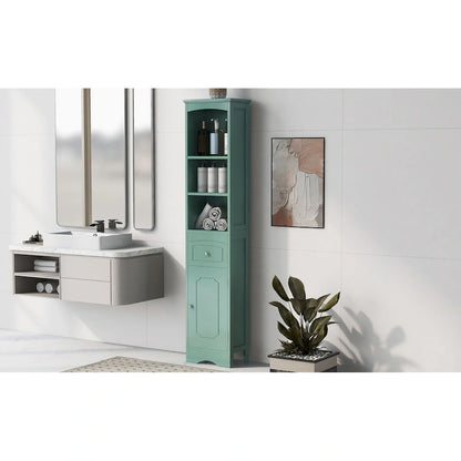 Tall Bathroom Cabinet Freestanding Storage Cabinet with Drawer - 13.4 in * 9.1 in * 66.9 in