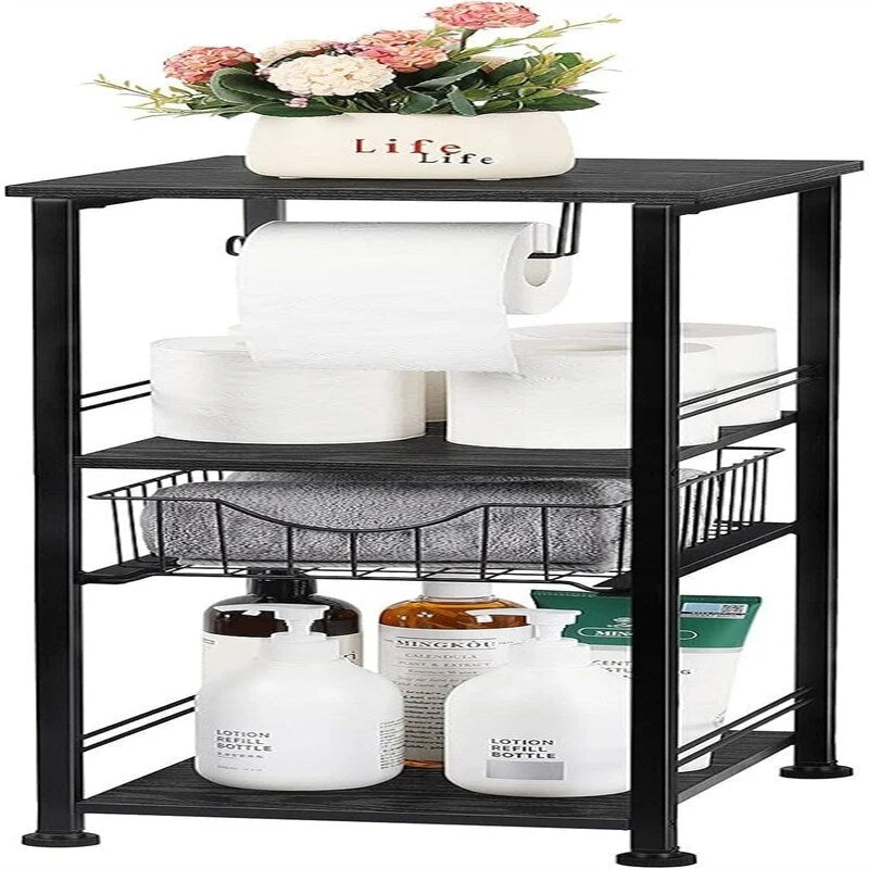 Bathroom Storage Cabinet Freestanding Bathroom Shelf with Drawer - 11D x 10W x 27.99H