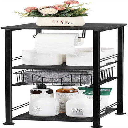 Bathroom Storage Cabinet Freestanding Bathroom Shelf with Drawer - 11D x 10W x 27.99H