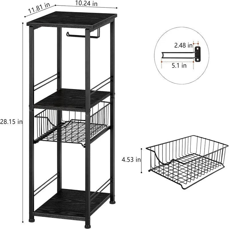 Bathroom Storage Cabinet Freestanding Bathroom Shelf with Drawer - 11D x 10W x 27.99H