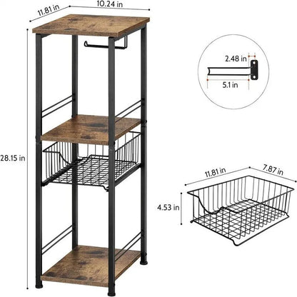 Bathroom Storage Cabinet Freestanding Bathroom Shelf with Drawer - 11D x 10W x 27.99H