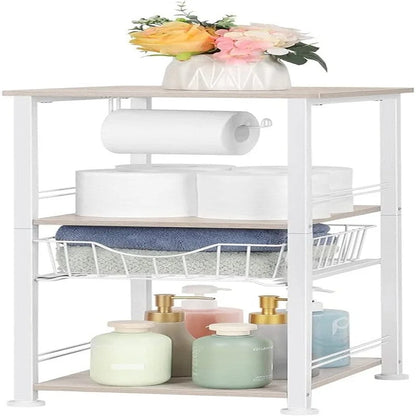 Bathroom Storage Cabinet Freestanding Bathroom Shelf with Drawer - 11D x 10W x 27.99H