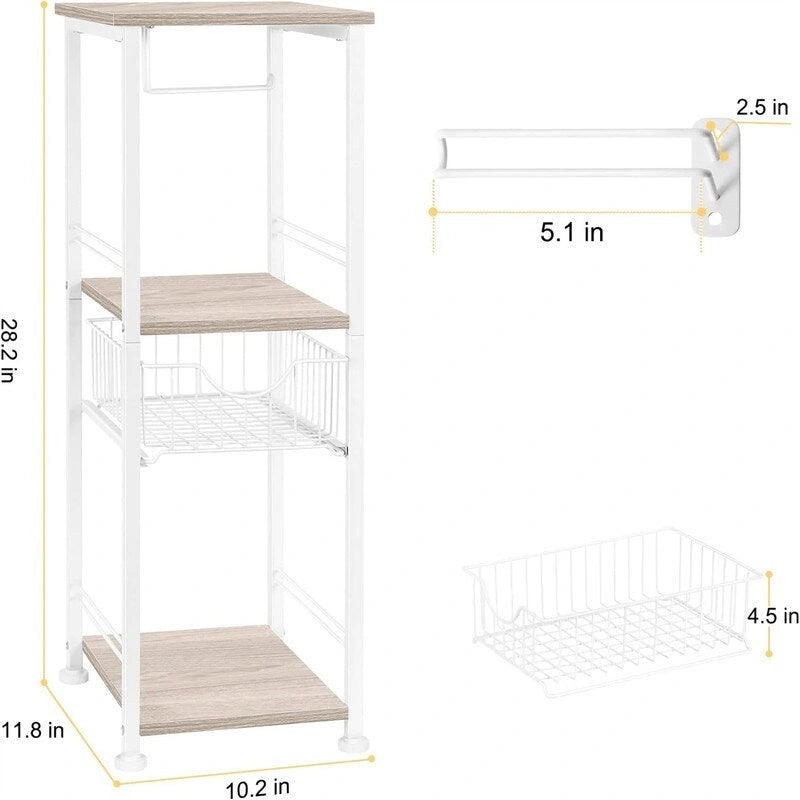 Bathroom Storage Cabinet Freestanding Bathroom Shelf with Drawer - 11D x 10W x 27.99H