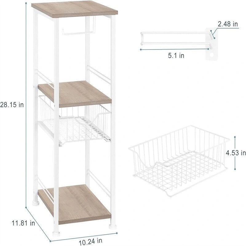 Bathroom Storage Cabinet Freestanding Bathroom Shelf with Drawer - 11D x 10W x 27.99H