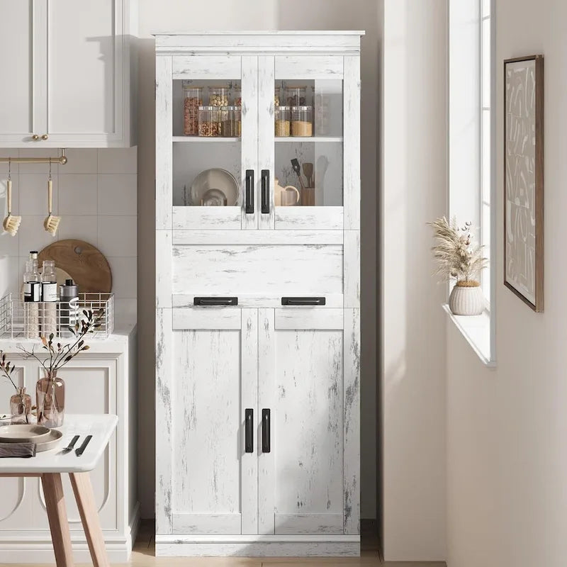Bathroom Cabinet Tall Storage Cabinet with Doors and Adjustable Shelf