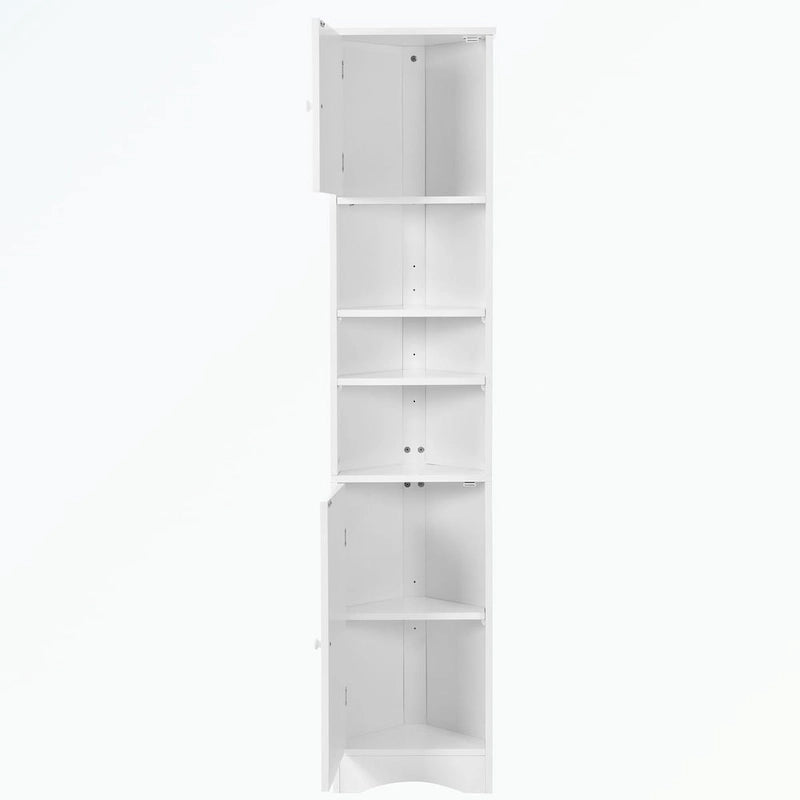 Tall Bathroom Storage Cabinet with Two Doors and Adjustable Shelves