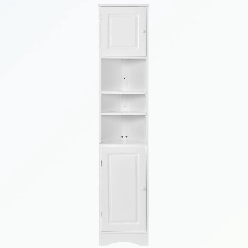 Tall Bathroom Storage Cabinet with Two Doors and Adjustable Shelves