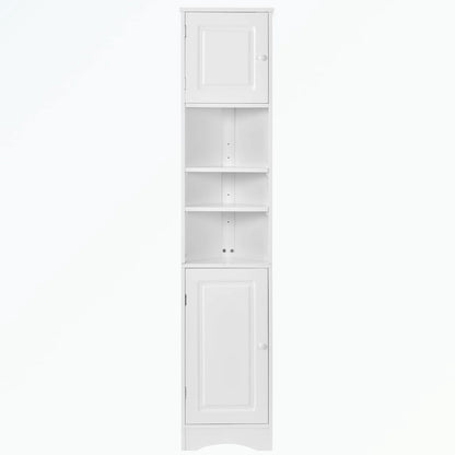 Tall Bathroom Storage Cabinet with Two Doors and Adjustable Shelves