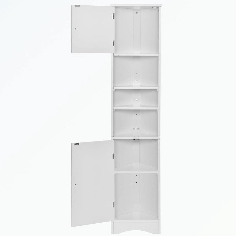 Tall Bathroom Storage Cabinet with Two Doors and Adjustable Shelves