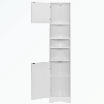 Tall Bathroom Storage Cabinet with Two Doors and Adjustable Shelves
