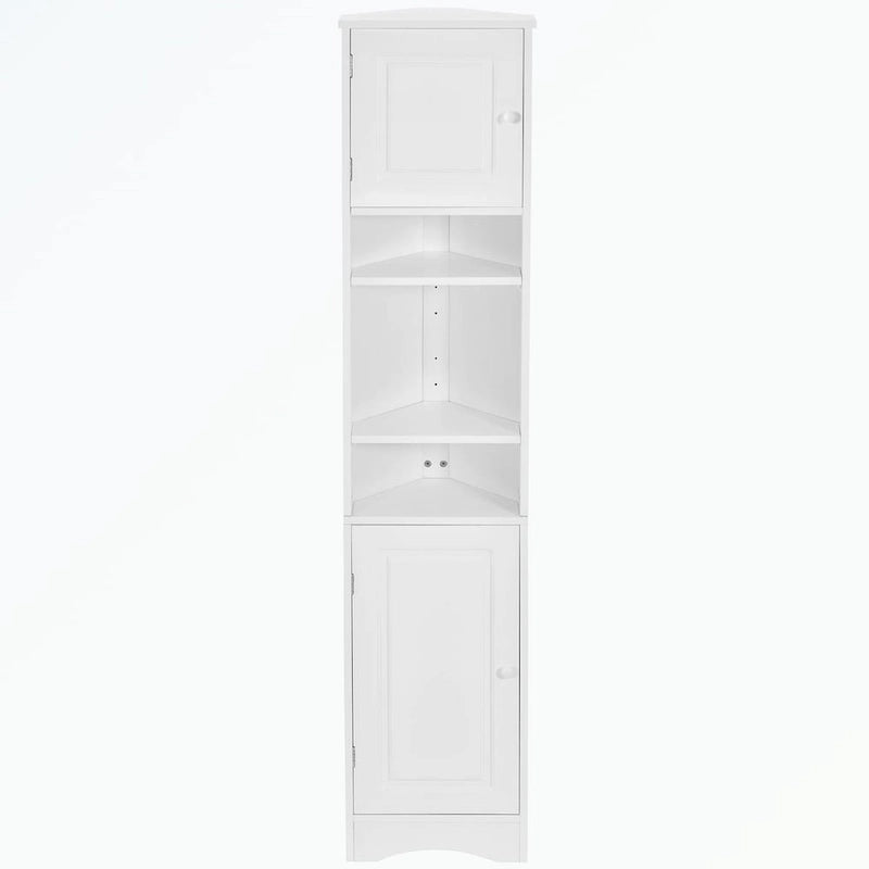 Tall Bathroom Storage Cabinet with Two Doors and Adjustable Shelves