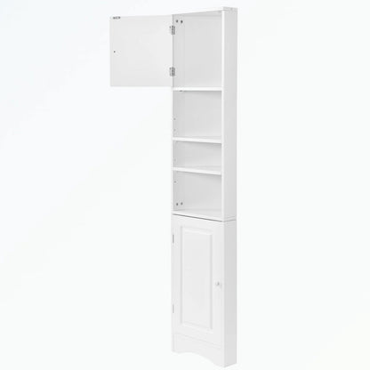 Tall Bathroom Storage Cabinet with Two Doors and Adjustable Shelves