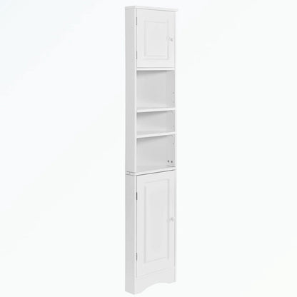 Tall Bathroom Storage Cabinet with Two Doors and Adjustable Shelves