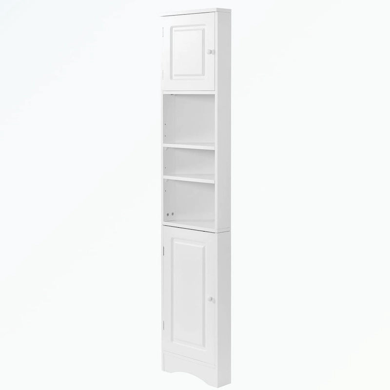 Tall Bathroom Storage Cabinet with Two Doors and Adjustable Shelves