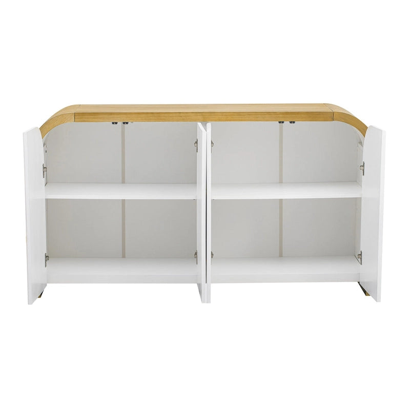 4-door Cabinet with Adjustable Shelves for Living Room