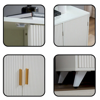 Ideboard with Wavy Texture Buffet Cabinet