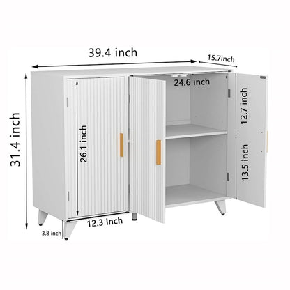 Ideboard with Wavy Texture Buffet Cabinet