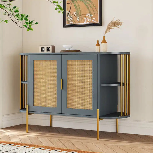 legant Curved Dining Cabinet with Gold Trim