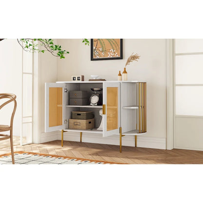 legant Curved Dining Cabinet with Gold Trim