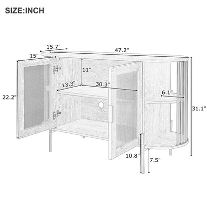 legant Curved Dining Cabinet with Gold Trim